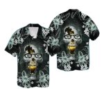 Green Bay Packers With Skull And Floral Design 2025 Hawaiian Shirt