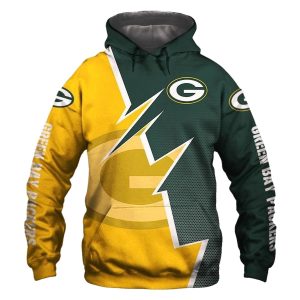 Green Bay Packers Zigzag graphic Sweatshirt gift for fans AOP Hoodie