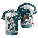 Personalized Gridiron Glory Mickey Eagles Cartoon Hawaiian Shirt