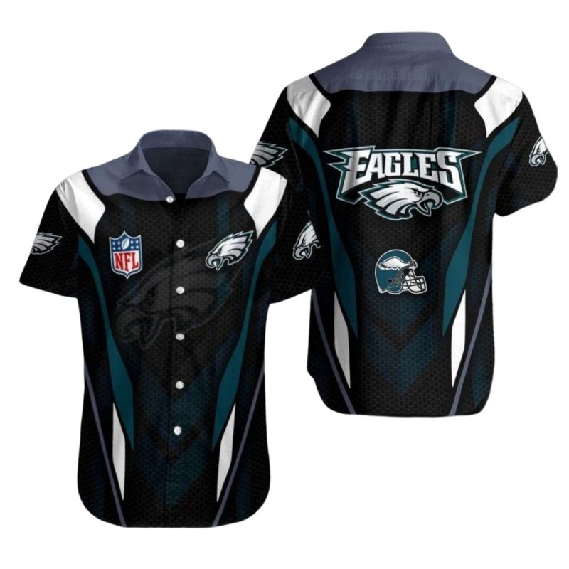 Gridiron Glory Philadelphia Eagles Hawaiian Shirt Nfl Official Nightfall Design 1