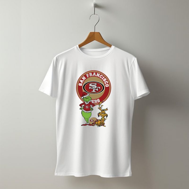 Grinch And Max San Francisco 49Ers Merry Christmas 2024 Football Fan Holiday T Shirt T Shirt 1