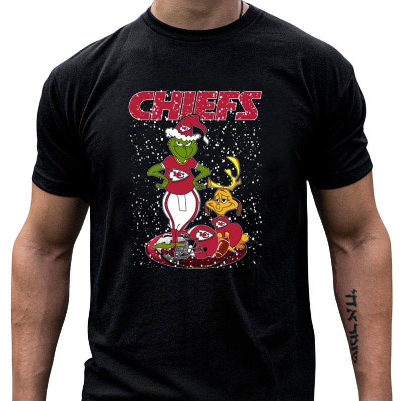 Grinch Chiefs Kansas City Christmas Snow Football T Shirt T Shirt 1 1