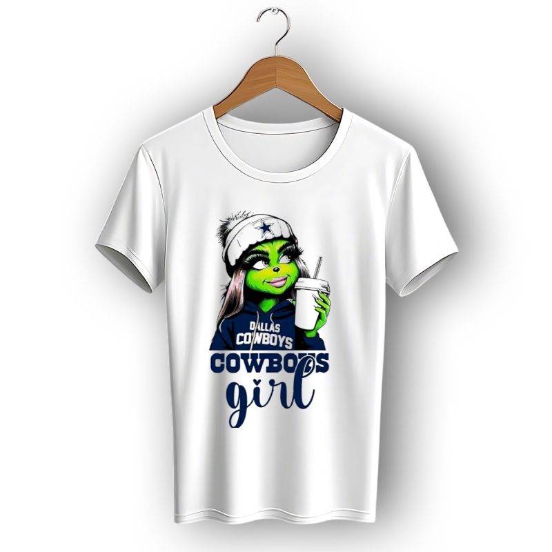 Grinch Dallas Cowboys Girl Drinking Coffee T Shirt 1 T Shirt 1