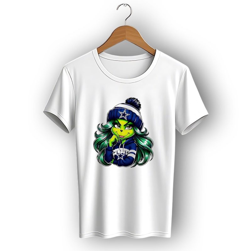 Grinch Girl In Dallas Cowboys Hat And Hoodie With Star T Shirt 1 T Shirt 1