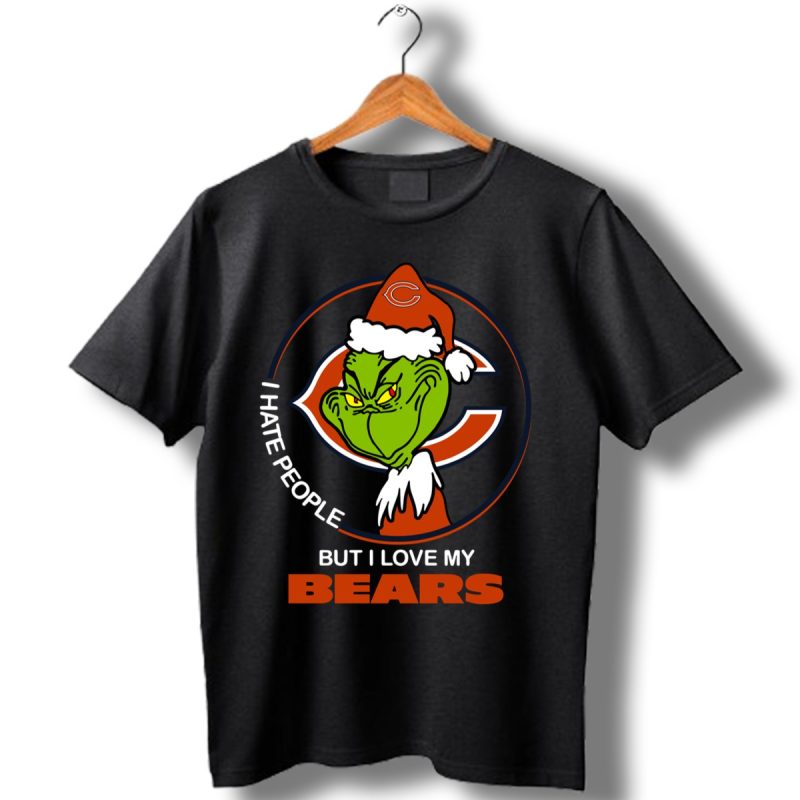 Grinch I Hate People But I Love My Chicago Bears Shirt T Shirt 1