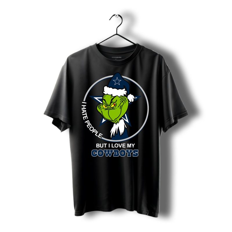 Grinch I Hate People But I Love My Dallas Cowboys Shirt T Shirt 1