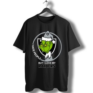 Grinch I Hate People But I Love My Oakland Raiders T-Shirt