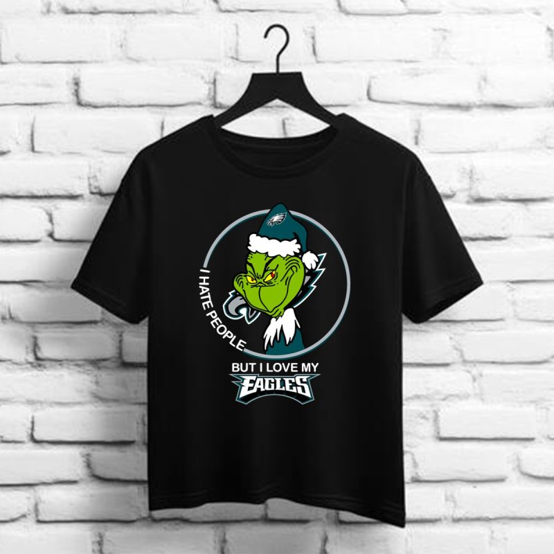 Grinch I Hate People But I Love My Philadelphia Eagles Shirt T Shirt 1 1