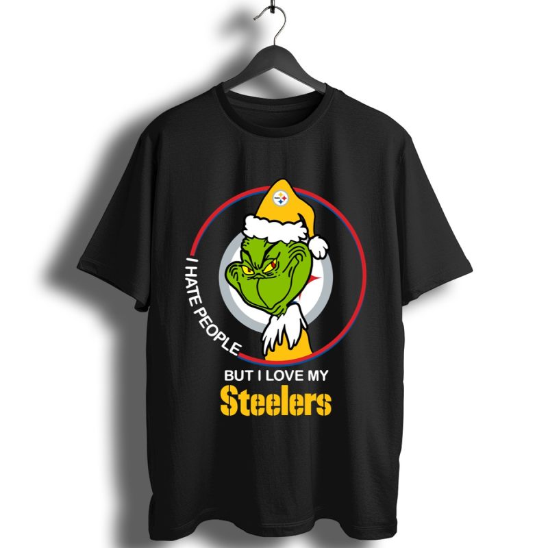 Grinch I Hate People But I Love My Pittsburgh Steelers Shirt T Shirt 1