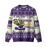 Grinch If You Dont Like Minnesota Vikings Merry Kissmyass Ugly Christmas Sweater Men Women
