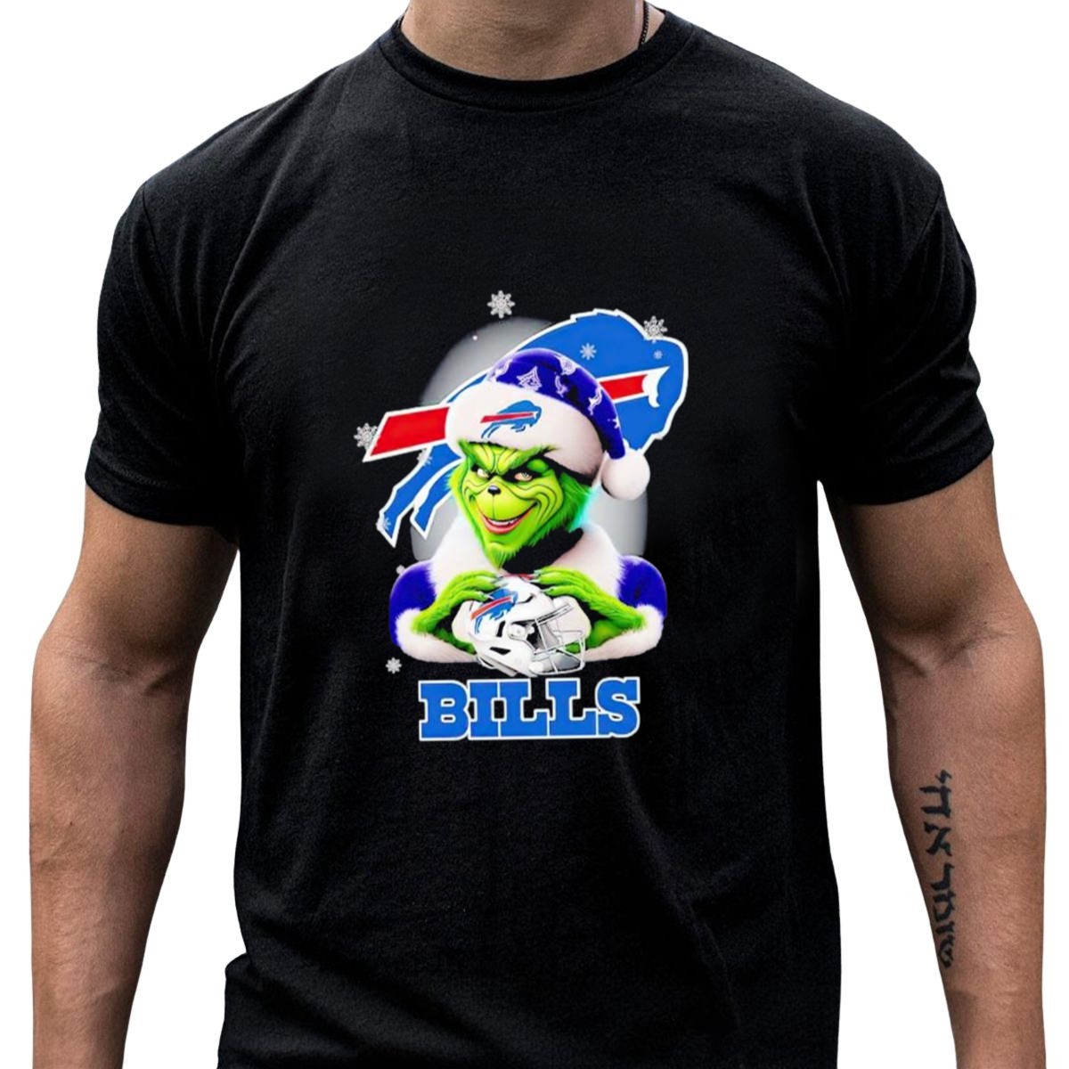 Grinch-Love-Buffalo-Bills-Christmas-Santa-Hat-Snowflakes-T-Shirt-1_t-shirt-4_5