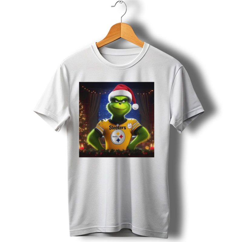 Grinch Wearing Pittsburgh Steelers Jersey Christmas Scene T Shirt 1 T Shirt 1