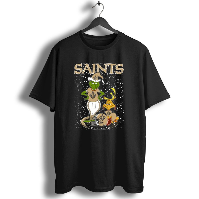 Grinchxmas New Orleans Saints Football Snowy Scene T Shirt 1 T Shirt 1