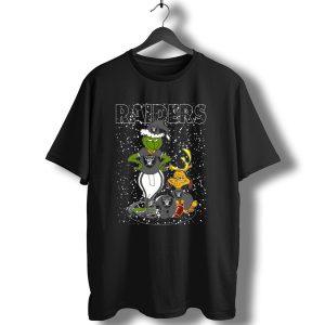 Grinchxmas Raiders Christmas Grinch With Raiders Logo Snowflakes T-Shirt