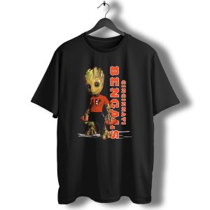 Groot Cincinnati Bengals Football Crossover Youthful Fan Edition T-Shirt
