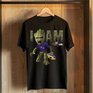 Groot I Am Baltimore Ravens Football T-Shirt