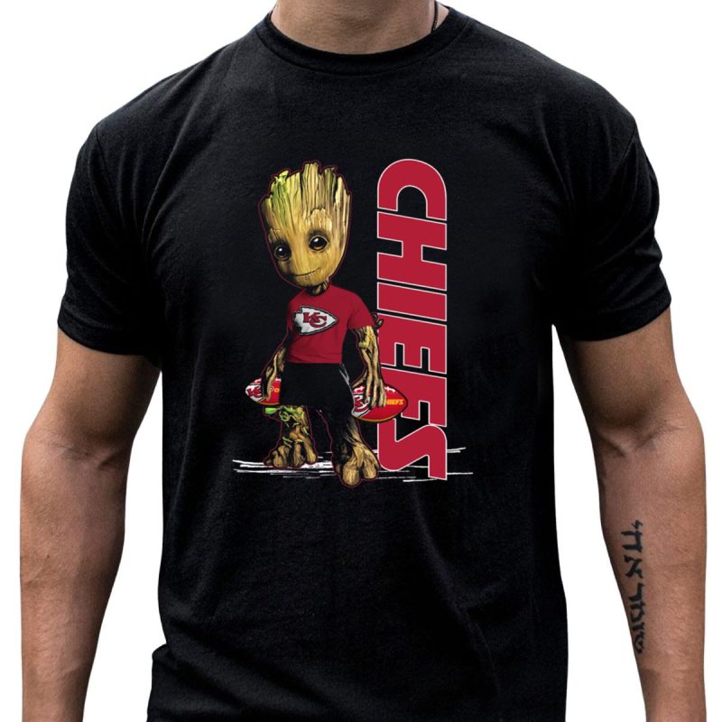 Groot Kansas City Chiefs Fan Art With Chiefs T Shirt T Shirt 1 1