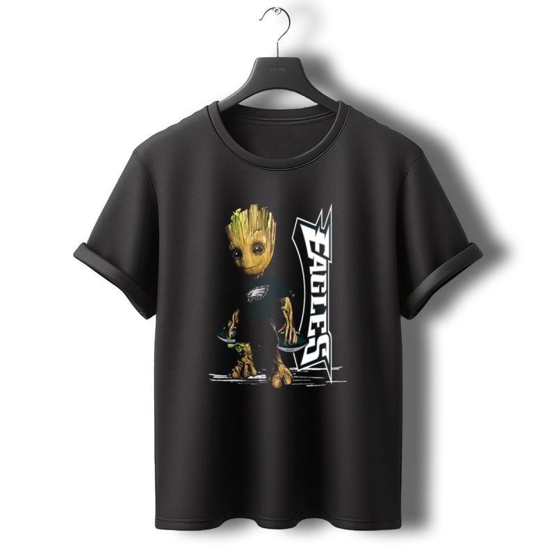 Groot Philadelphia Eagles Football Team Fan Character T Shirt T Shirt 0 1
