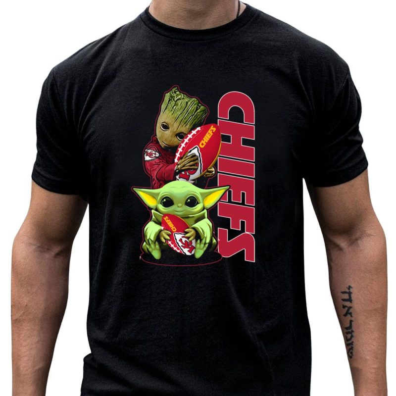 Grzd Chiefs Kansas City Groot And Baby Yoda Football T Shirt T Shirt 1 1