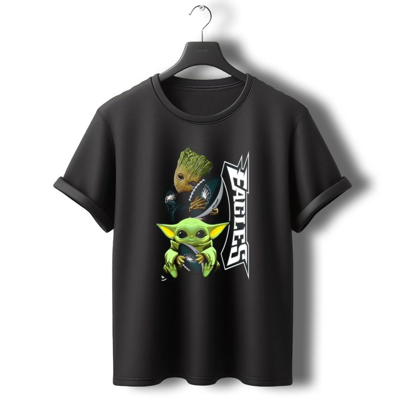 Grzd Philadelphia Eagles Groot Baby Yoda Football T Shirt T Shirt 0 1