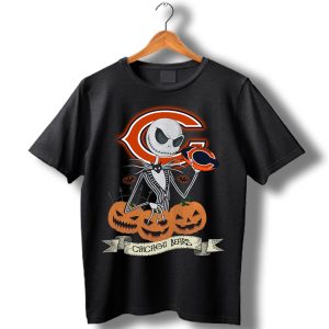 Halloween Chicago Bears Jack Skellington T-Shirt