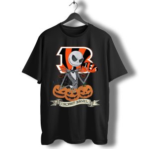 Halloween Cincinnati Bengals Jack Skellington T-Shirt