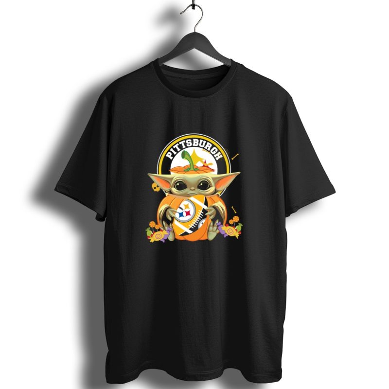 Halloween Pumpkin Baby Yoda Hug Pittsburgh Steelers T Shirt 1 T Shirt 1