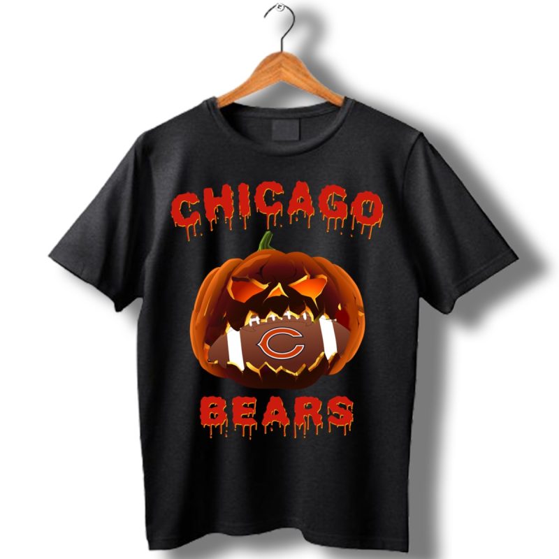 Halloween Pumpkin Chicago Bears Shirt T Shirt 1