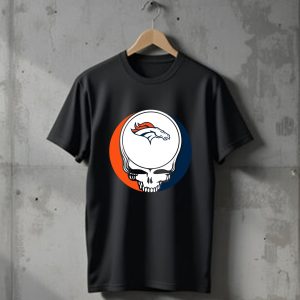 Halloween Skull Funny Football Team Denver Broncos T-Shirt