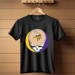 Halloween Skull Funny Football Team Minnesota Vikings T-Shirt