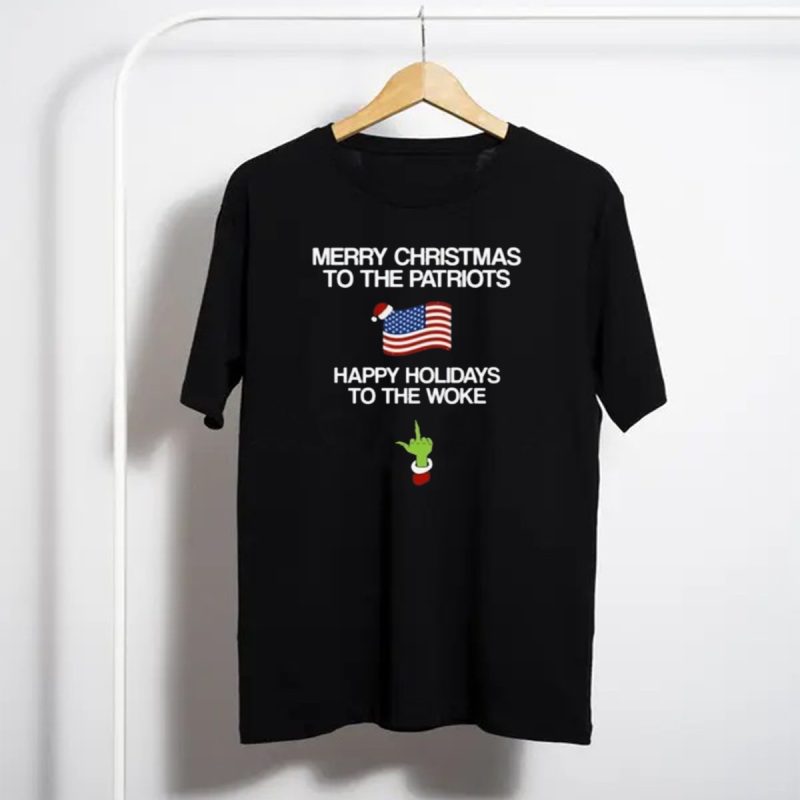 Hangovergang Merry Christmas To The Patriots Santa Hat Grinch Hand T Shirt T Shirt 1