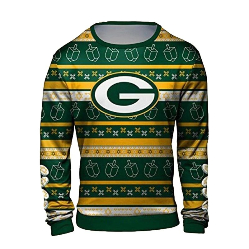 Hanukkah Green Bay Packers Ugly Sweater 1