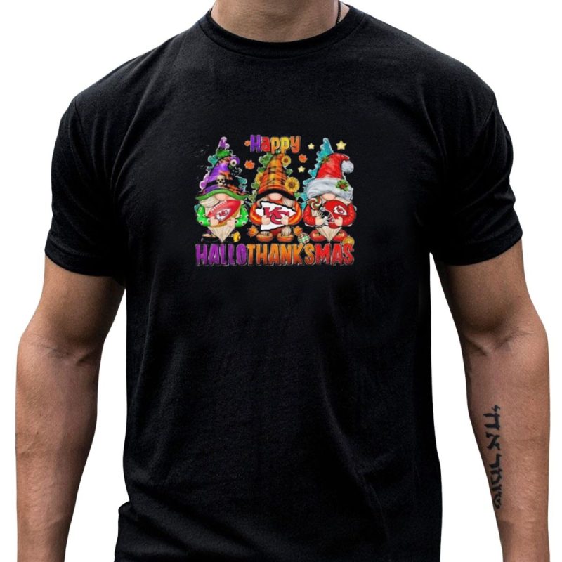Happy Hallothanksmas 2024 Gnomes With Kansas City Chiefs T Shirt T Shirt 1 1