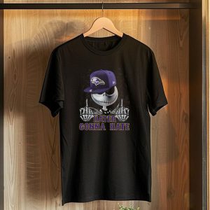 Hater Gonna Hate Baltimore Ravens Skeleton Cap T-Shirt