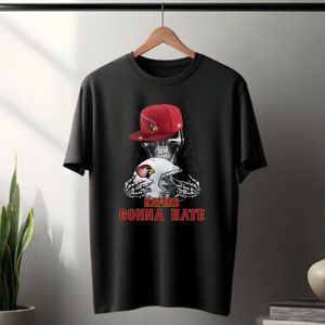 Haters Gonna Hate Arizona Cardinals Skull With Hat And Helmet T-Shirt