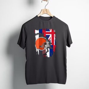 Hawaii Collaboration with Cleveland Browns Helmet and Flag T-Shirt
