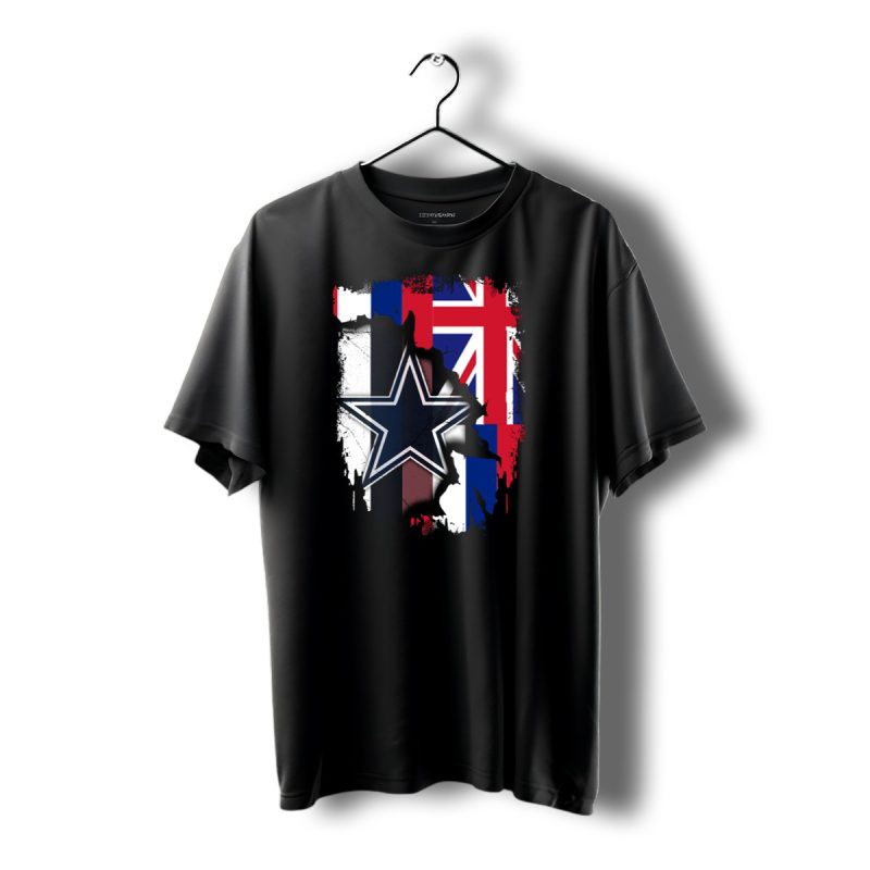 Hawaii Together With Dallas Cowboys Star And Hawaiian Flag Fusion T Shirt 1 T Shirt 1 1