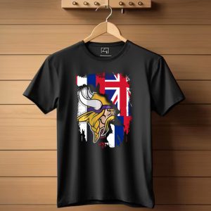 Hawaii Union Jack With Vikings Head T Shirt