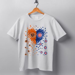 Heart Bears Cubs Chicago Bears And Chicago Cubs Logos And Heart T Shirt