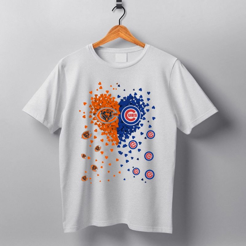 Heart Bears Cubs Chicago Bears And Chicago Cubs Logos And Heart T Shirt 1 T Shirt 1