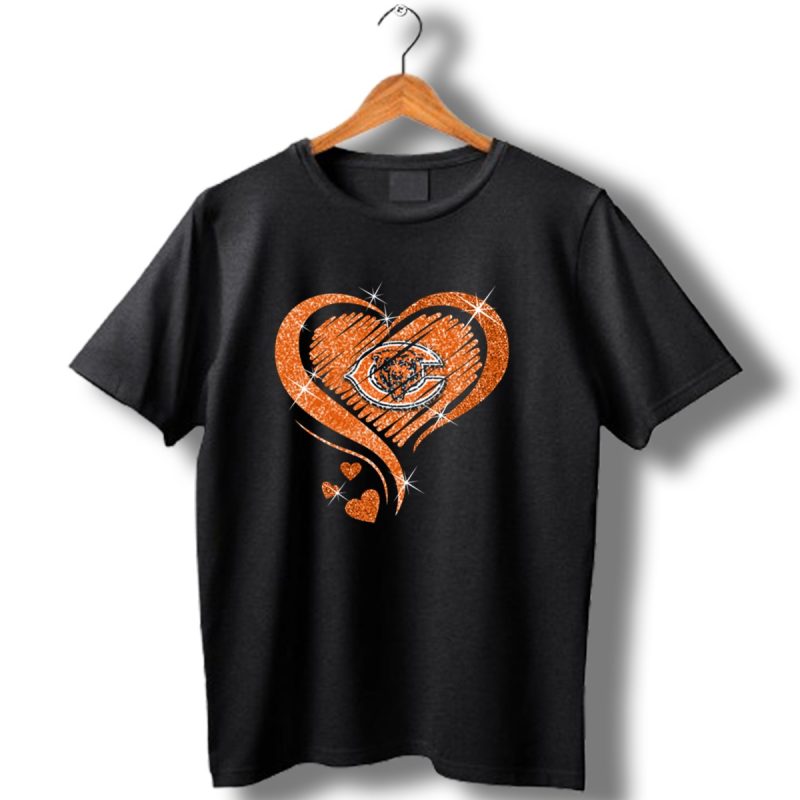 Heart Diamond Chicago Bears Sparkle T Shirt 1 T Shirt 1