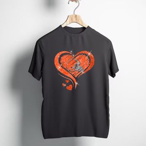 Heart Diamond Cleveland Browns Glitter Helmet Sparkle T-Shirt