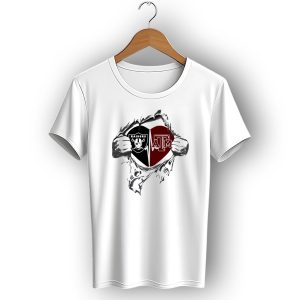 Heart Of Raiders Aggies Split With Raiders And Texas Am T-Shirt