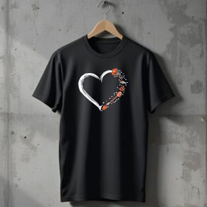 Heart Shaped Denver Broncos Fan Love Icons and Helmet T-Shirt