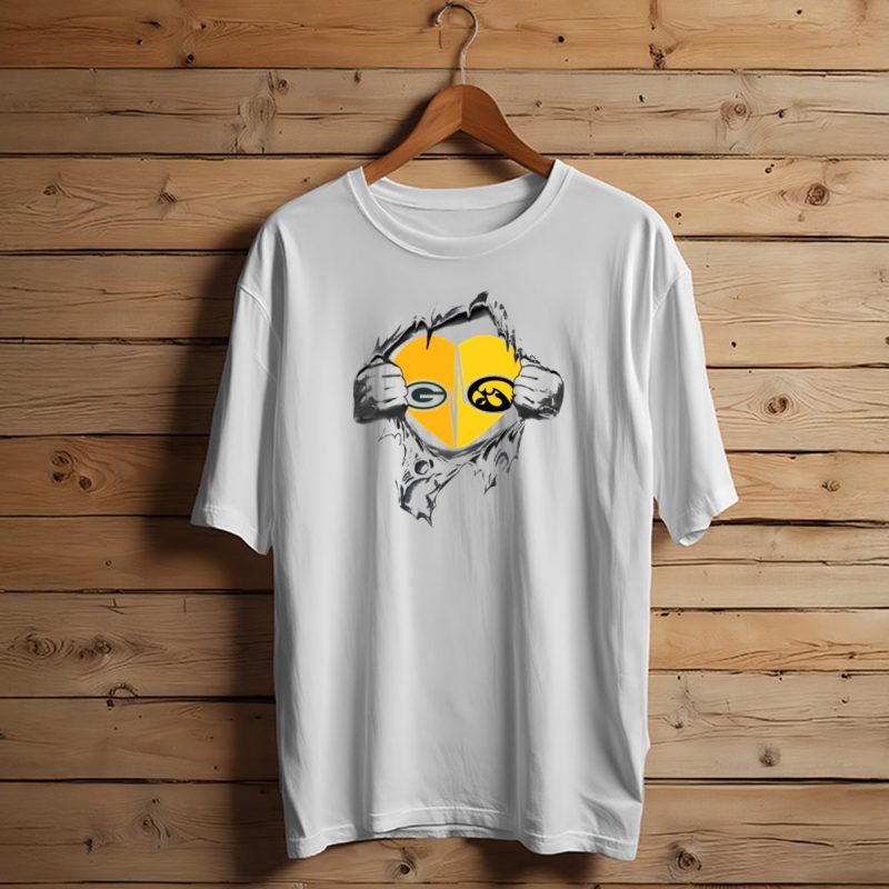 Heart Of Hawkeyes Packers Fan With Iconic Football T Shirt T Shirt 1 1