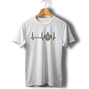Heartbeat Fleur De Lis New Orleans Saints T Shirt