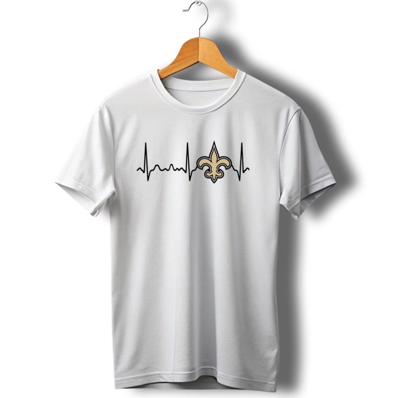 Heartbeat Fleur De Lis New Orleans Saints T Shirt 1 T Shirt 1