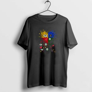 Hearts Wisconsin Teams Wisconsin Badgers And Green Bay Packers Shirt