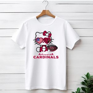 Hello Kitty Arizona Cardinals American Flag Football T-Shirt