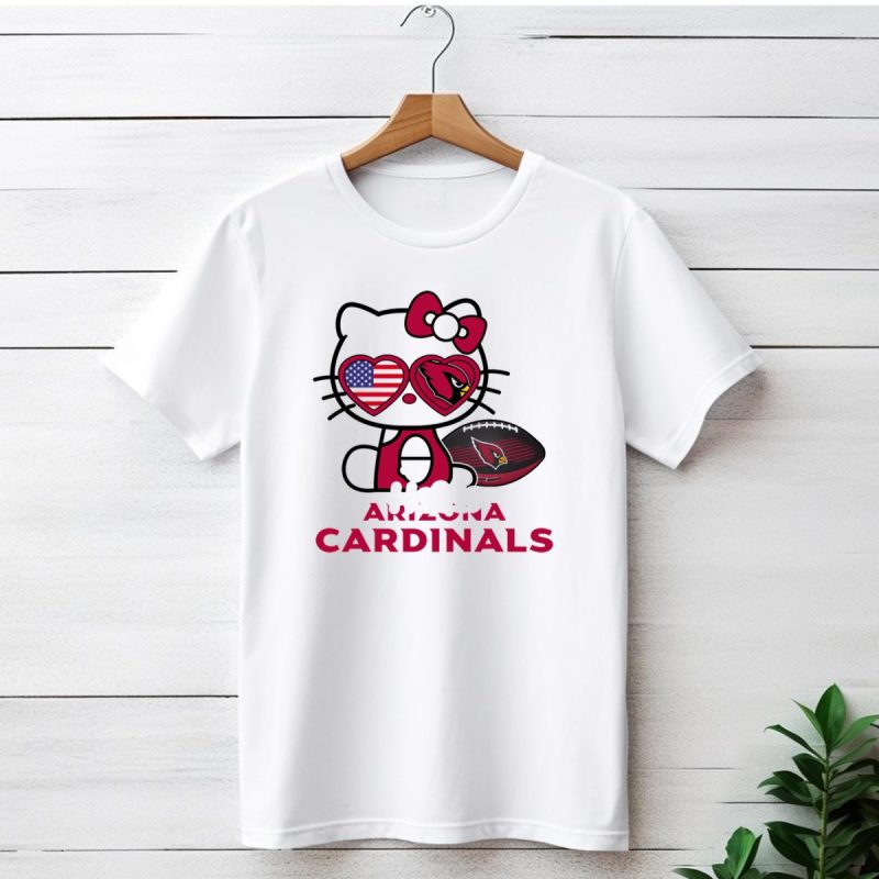 Hello Kitty Arizona Cardinals American Flag Football T Shirt 1 T Shirt 1